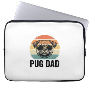 Vintage Pug Dad Engraving Dog Lover Design_1 Laptop Sleeve