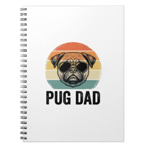 Vintage Pug Dad Engraving Dog Lover Design_1 Notebook