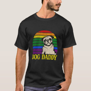 Vintage Pug Dog Daddy Proud Gay Lesbian LGBT Fathe T-Shirt