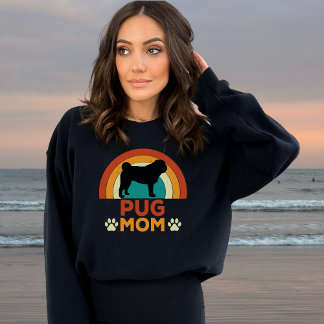 Vintage Pug Dog Mum Sunset Sweatshirt
