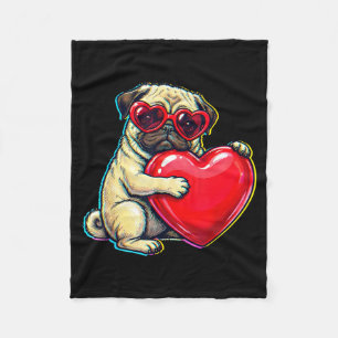 Vintage pug funny youth life dad mum retro dog fleece blanket