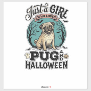Vintage Pug Halloween Girl Dog Lover Shirt Design_