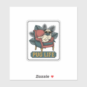 Vintage Pug Life Cool Dog Sunglasses Design_1