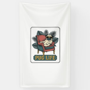 Vintage Pug Life Cool Dog Sunglasses Design_1 Banner