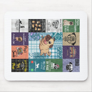 Vintage Pug Lover Gift, Idea Pug Owner Blanket Mouse Pad