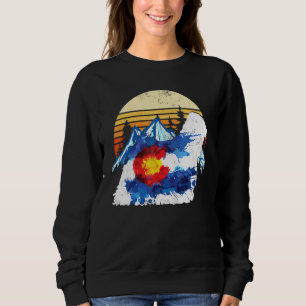 Vintage Puli Dog Colorado Flag Sunset Retro Sweatshirt