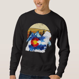 Vintage Puli Dog Colorado Flag Sunset Retro Sweatshirt