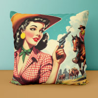 Vintage Pulp Cowgirl Illustration