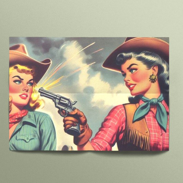 Vintage Pulp Cowgirls Illustration Tissue Paper (Creator Uploaded)