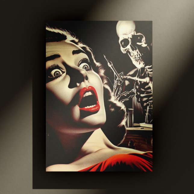 Vintage Pulp Horror Woman Postcard (Creator Uploaded)