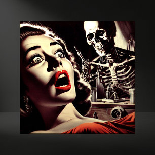 Vintage Pulp Horror Woman Tile