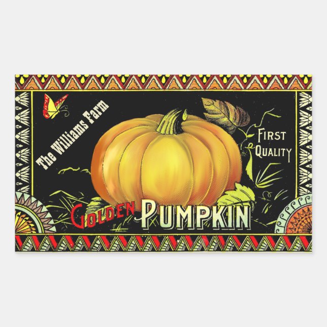 Vintage Pumpkin Advertisement Canning Sticker (Front)