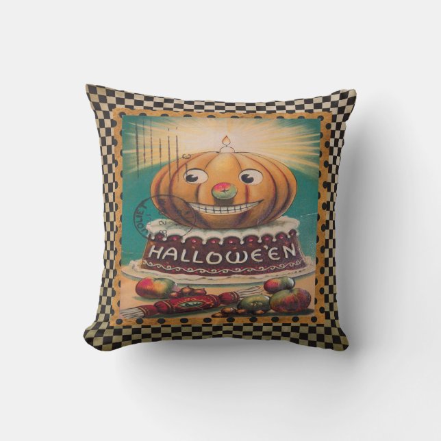 Vintage Pumpkin and Goodies Cushion (Front)