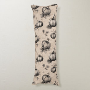 Vintage Pumpkin and Vine Engraving Pattern Body Cushion