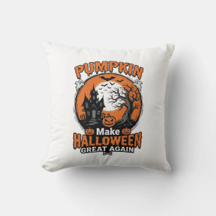 Vintage Pumpkin Halloween Great Again Shirt Design Cushion