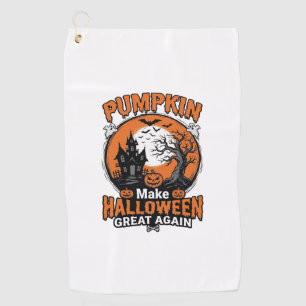 Vintage Pumpkin Halloween Great Again Shirt Design Golf Towel