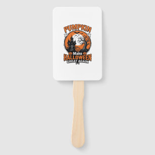 Vintage Pumpkin Halloween Great Again Shirt Design Hand Fan
