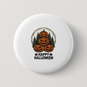 Vintage Pumpkin Halloween Jack O Lantern Forest Sh 6 Cm Round Badge