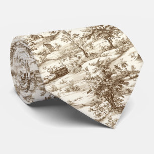 Vintage Pumpkin Harvest Countryside Toile (3) Tie