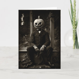 Vintage Pumpkin Head Halloween Card