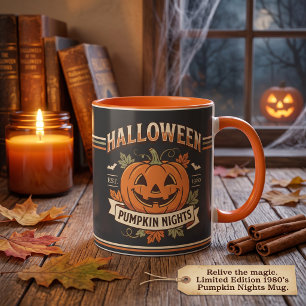 Vintage Pumpkin Nights Retro Halloween Mug