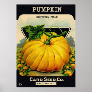 Vintage Pumpkin Seed Packet - Print