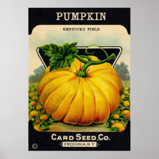 Vintage Pumpkin Seed Packet - Print