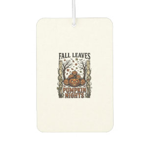 Vintage Pumpkin Shirt Fall Leaves Spooky Harvest A Car Air Freshener