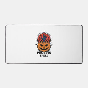Vintage Pumpkin Spell Halloween Witch Hand Art_1 Desk Mat