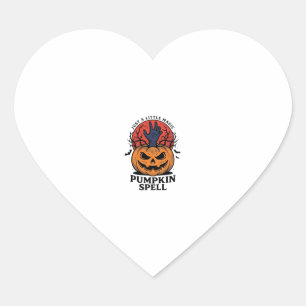 Vintage Pumpkin Spell Halloween Witch Hand Art_1 Heart Sticker