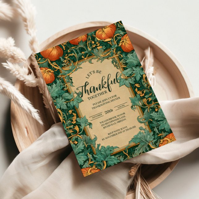 Vintage Pumpkin Thanksgiving Celebration Invitation (Creator Uploaded)
