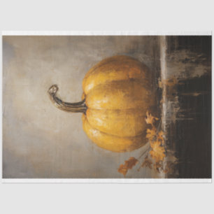 Vintage Pumpkin Tissue Paper Decoupage