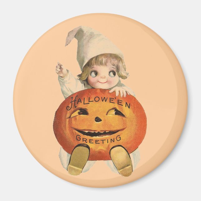 Vintage Pumpkin Tot Magnet (Front)