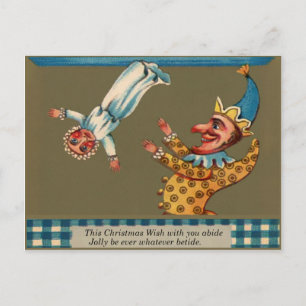 Vintage Punch and Judy Christmas Postcard