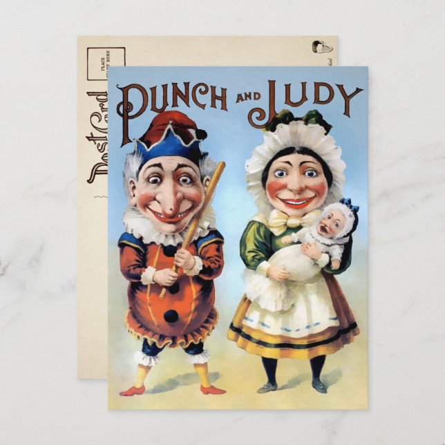 Vintage Punch and Judy Postcard (Front/Back)