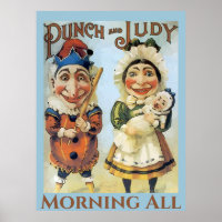 Vintage Punch and Judy Poster, add text Poster