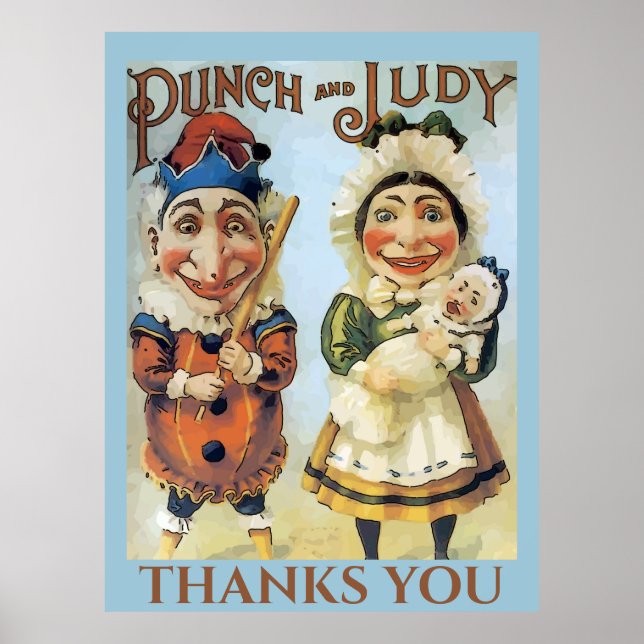 Vintage Punch and Judy Poster, add text Poster (Front)