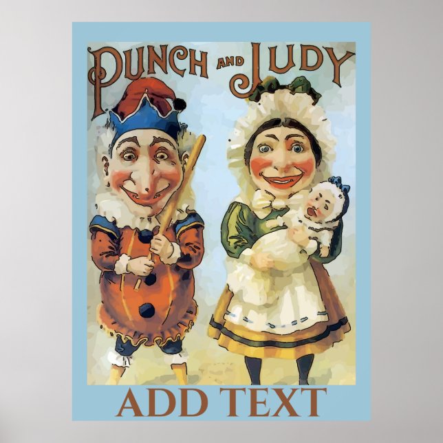 Vintage Punch and Judy Poster, add text Poster (Front)