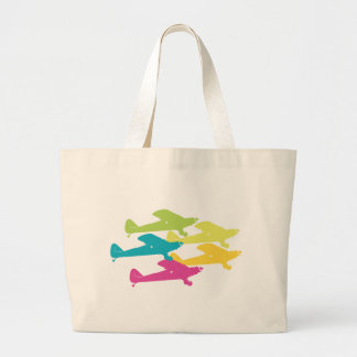 Vintage Punk Aeroplanes Prop Plane Design Large Tote Bag