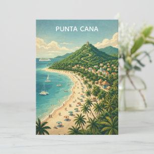 Vintage Punta Cana Dominican Republic Tropical Card