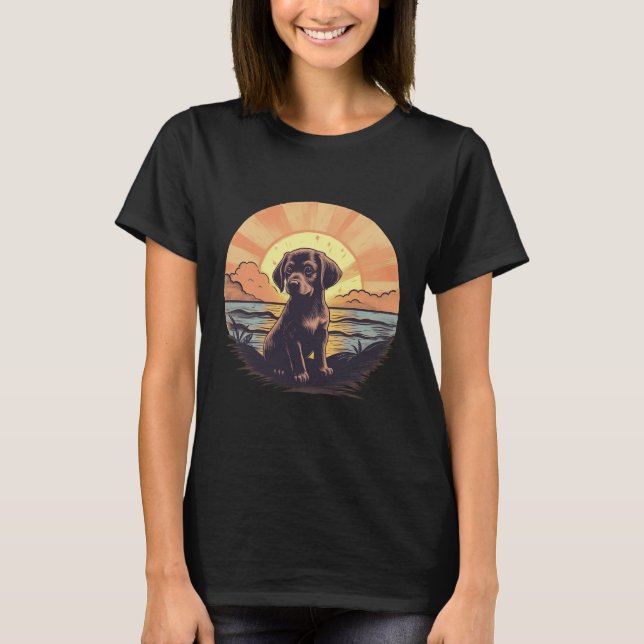 Vintage Puppy at Sunset T-shirt (Front)