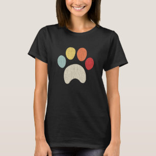 Vintage Puppy Dog Paw Pet Lover I Love Dog T-Shirt