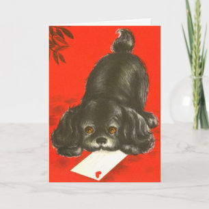 Vintage Puppy Holiday Card