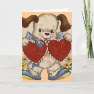 Vintage Puppy Valentine Card