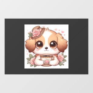 Vintage Puppy with Tea