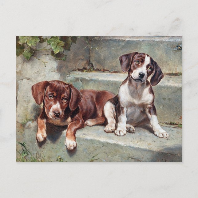 Vintage Pups Postcard (Front)