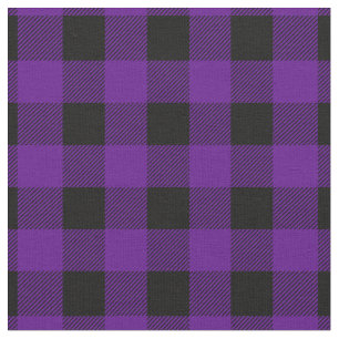 Vintage Purple and Black Buffalo Plaid Fabric