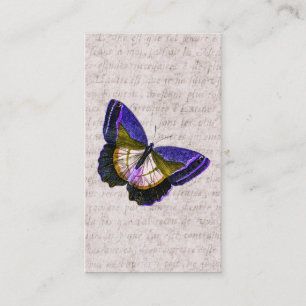 Vintage Purple and Gold Butterfly Illustration Business Card