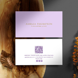 Vintage Purple and Gold Professional QR Code Business Card