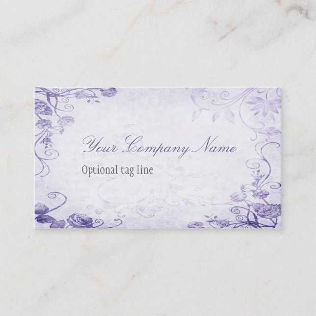Vintage Purple Antique Floral Business Card (Front)